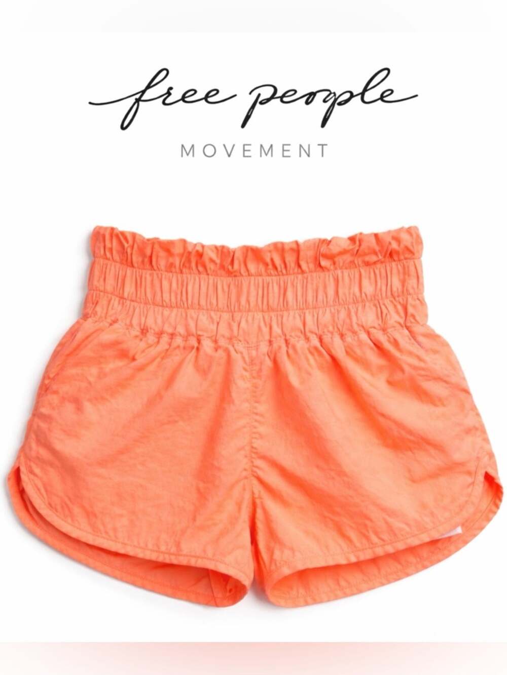 FP Free People Movement Neon Coral High Rise Shorts Lined Size Small